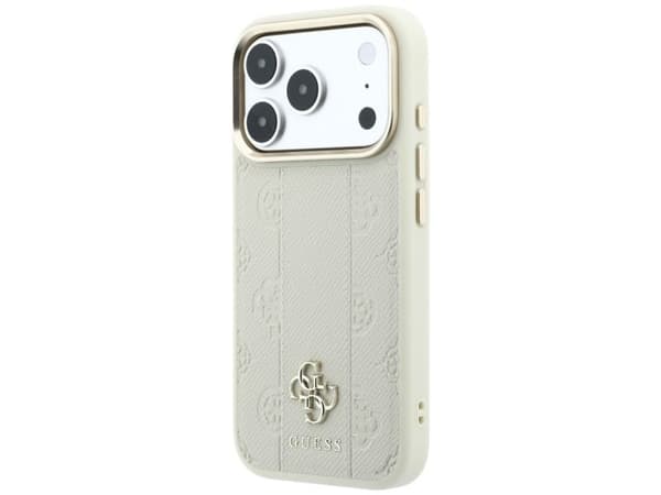 Guess Stripe Peony 4G Logo MagSafe Case for iPhone 18 Pro Max / 17 Pro Max - Beige