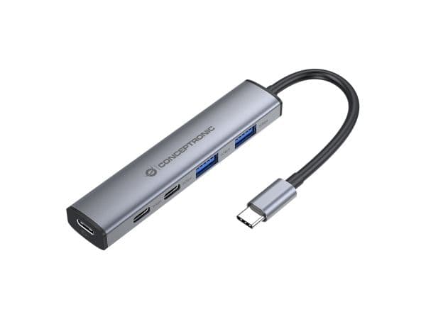 CONCEPTRONIC 4-i-1 USB-C-dokk til 2x USB-C, 2x USB-A, 100W PD