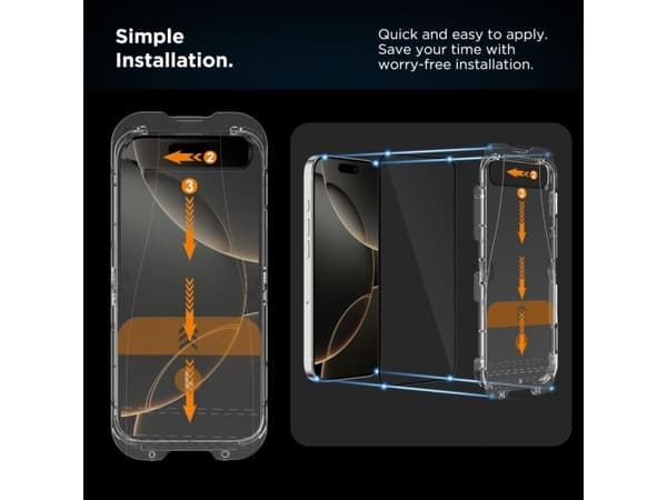 Härdat glas TECH-PROTECT QUICK SET+ 2-pack till iPhone 17 Pro Max svart