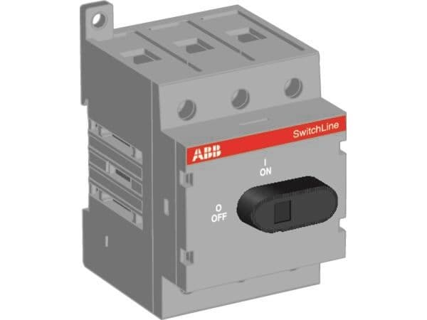 ABB lastfrånskiljare 60A 3-pol, med DIN-skenemontering