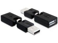 Delock Rotation adapter - USB-adapteri - USB (han) til USB (hun) - USB 2.0 - 6.5 cm - lajittelu