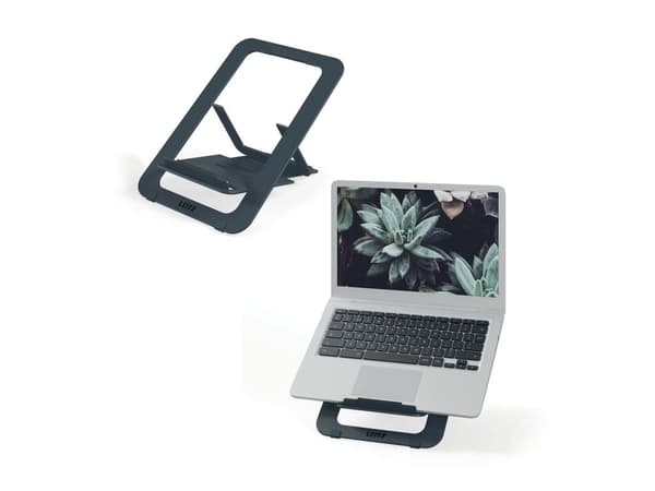 Leitz Ergo - Notebookstativ - justerbar, multi-vinkel, aluminium - 10" - 17" - mørk grå