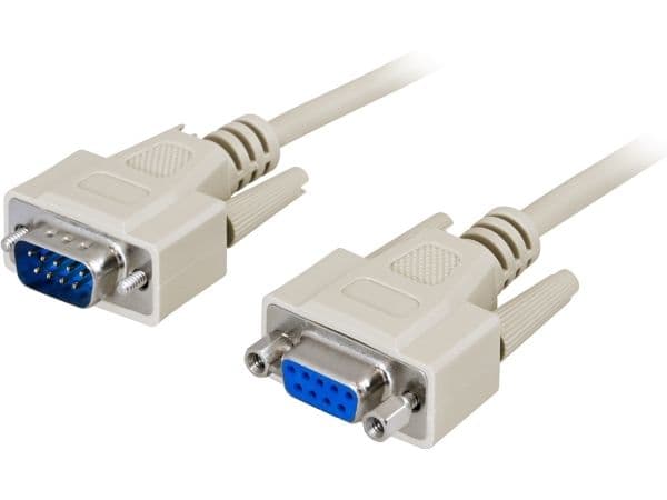 DELTACO - Seriell kabel - DB-9 (hann) til DB-9 (hunn) - 2 m