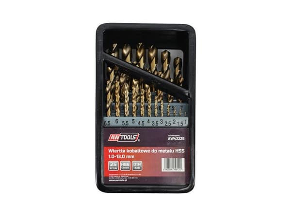 AWTOOLS DRILLBIT METALL COBALT SETT 25 stk