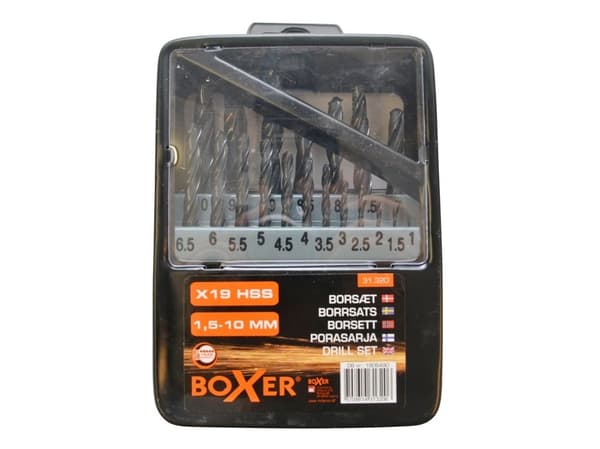 Boxer® HSS-borrset i stållåda 19 delar