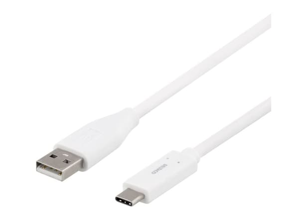DELTACO USBC-1011M - USB-kabel - USB-C (hann) til USB (hann) - 2 m - hvit