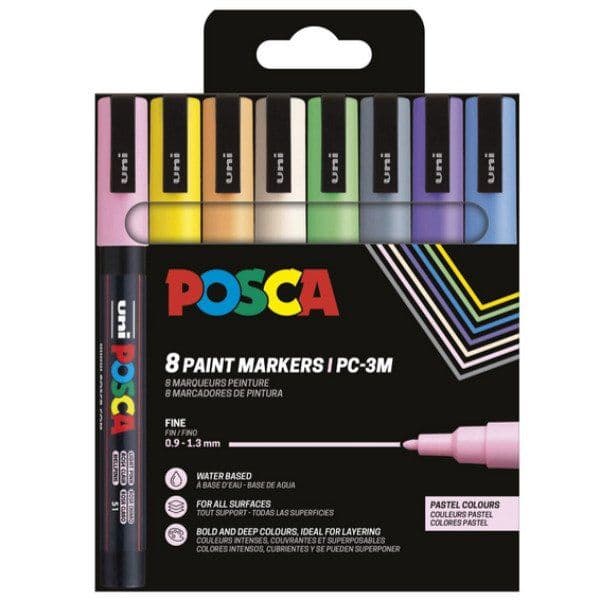 Maalitussi POSCA PC-3M Pastelli - 8 kpl.