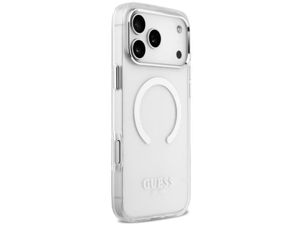 Guess Metal Outline MagSafe case for iPhone 17 Pro Max - silver