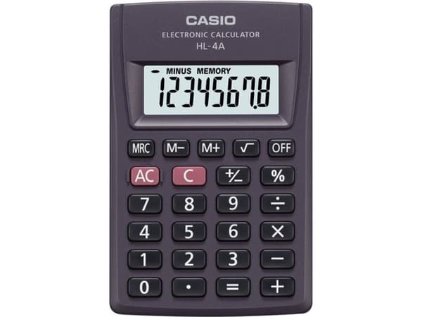 Casio HL-4A, Tasku, Perus, 8 lukua