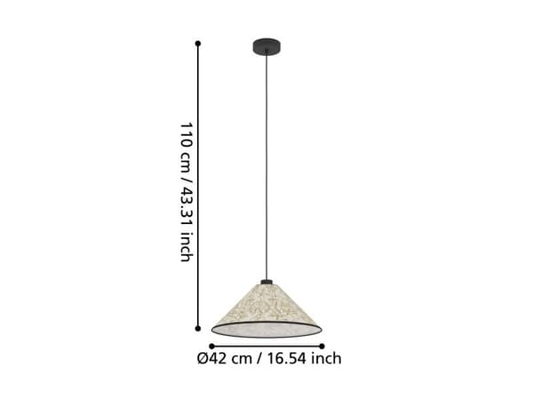 EGLO OXPARK pendellampe Ø420 E27 bambusblad lys
