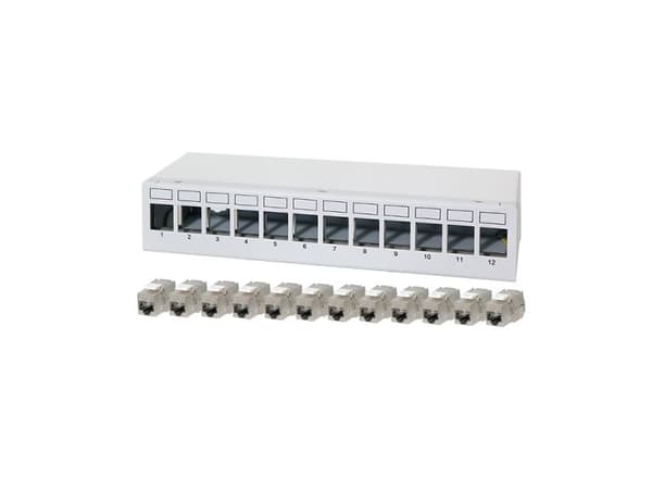 LogiLink Patch panel 12 port with 12 Cat.6A Keystone modules
