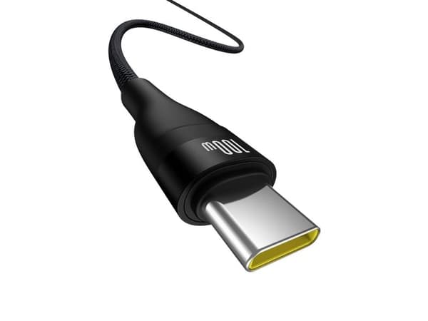 Baseus Flash-kabel 2x USB-A / USB-C 100W 1 m - svart