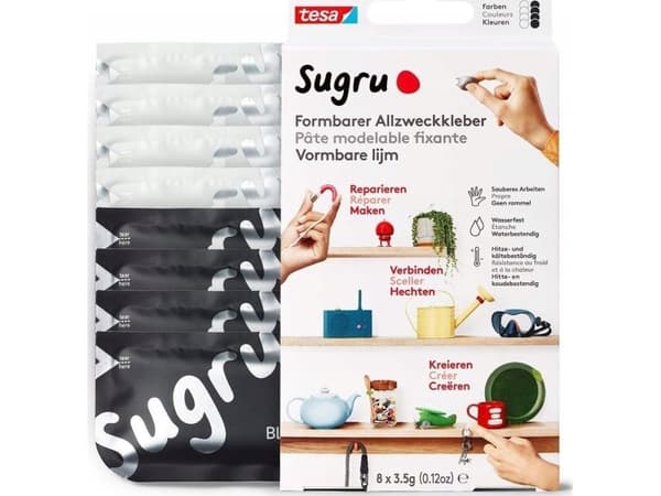 Limapplikator Tesa tesa Sugru formbart allroundlim 8-pack svart/vit