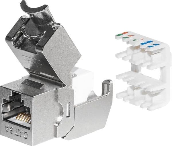 Netrack Keystone Jack Module - Modulaarinen liitinmoduuli - CAT 6a - FTP - RJ-45 - hopea - hopea