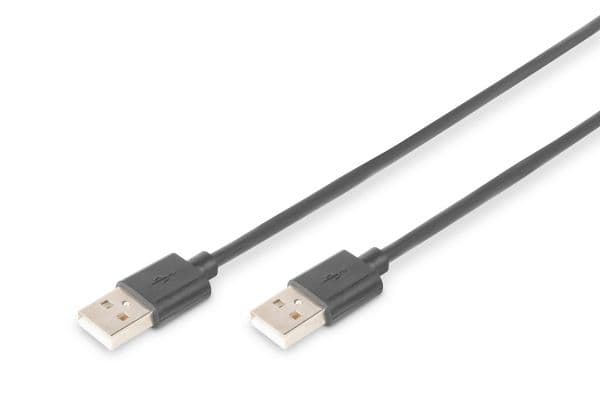 Mercodan AK-300101-010-S, 1 m, USB A, USB A, Uros/uros, Musta