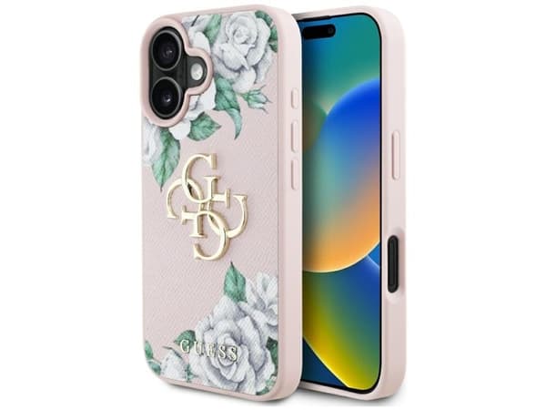 GUESS Grained Roses Big 4G mobilskal till iPhone 16