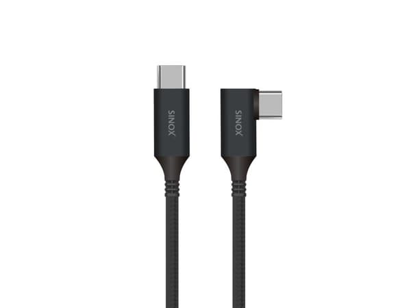 Sinox PRO USB C 3.2 Gen 2 vinklet kabel 2 m sort