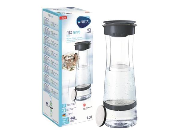 Brita 1030345, Veden suodatuspullo, 1,3 L, Tummanharmaa