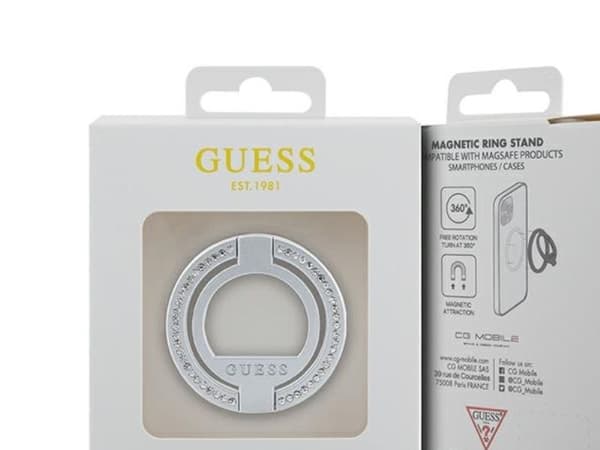 Guess MagSafe ringstativ GUMRSALDGS sølv/sølv rhinstein