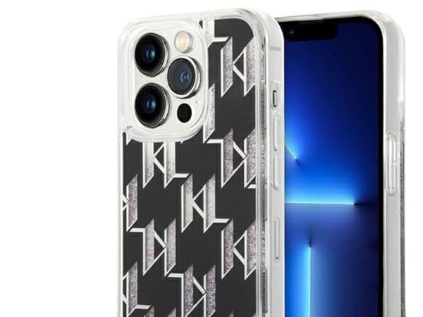 Karl Lagerfeld KLHCP14LLMNMK iPhone 14 Pro 6,1" hardcase sort / sort Liquid Glitter Monogram