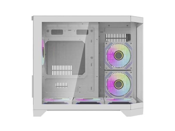 Darkflash FT418 pc-kabinett + 6 aRGB-vifter (hvit)