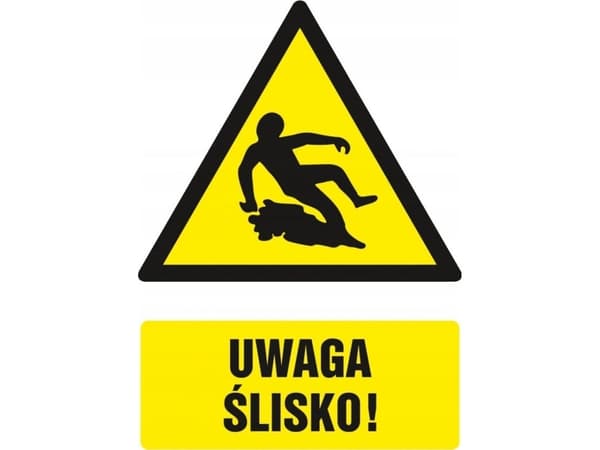 PROCERA TDC-skilt, Obs glatte forhold | Uwaga slisko