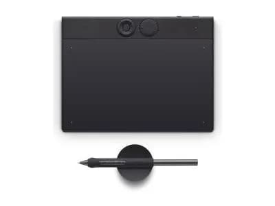 Wacom Intuos Pro Small – 2025, 187 x 105 mm, USB/Bluetooth, Kynä, 16:9, 1,8 m, musta