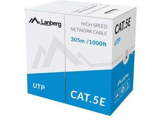 Lanberg - Samlet kabel - 305 m - UTP - CAT 5e - flertrådet - grå, RAL 7035