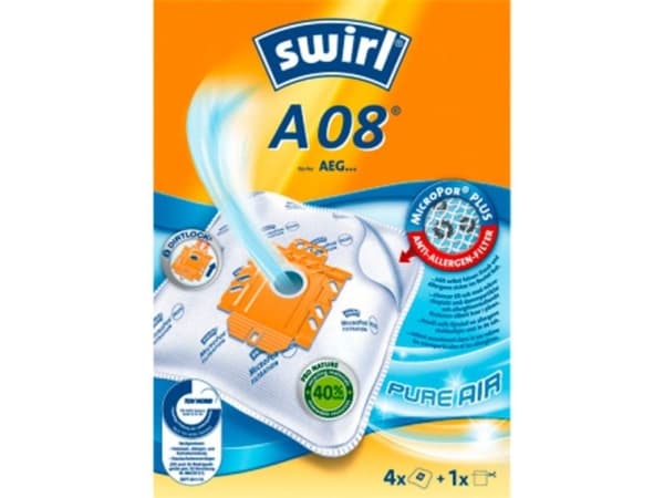 Swirl A 08, Støv pose, Hvit, 4 stykker