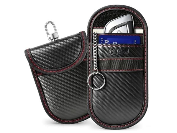 Tech-Protect etui KLR100 keyless RFID signalblocker carbon black/red