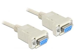 Delock - Nollamodeemikaapeli - DB-9 (naaras) - DB-9 (naaras) - 1,8 m - harmaa