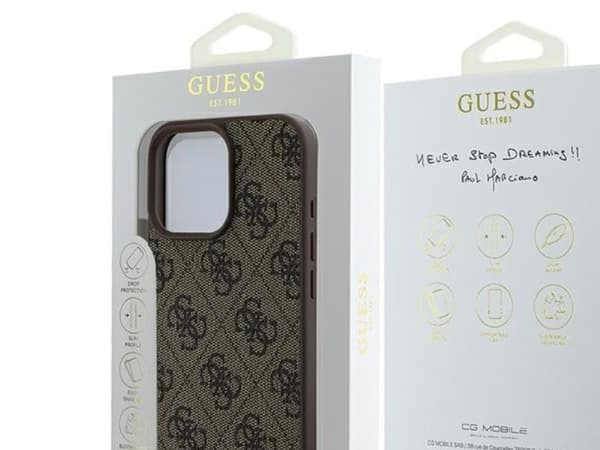 Guess 4G Classic iPhone 16 Pro Max-deksel - brun