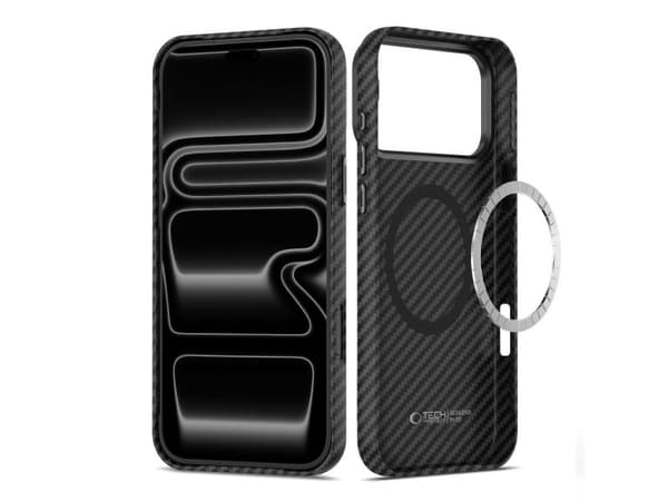 Tech-Protect Ion Carbon MagSafe Case for iPhone 18 Pro / 17 Pro - Black &amp; Silver