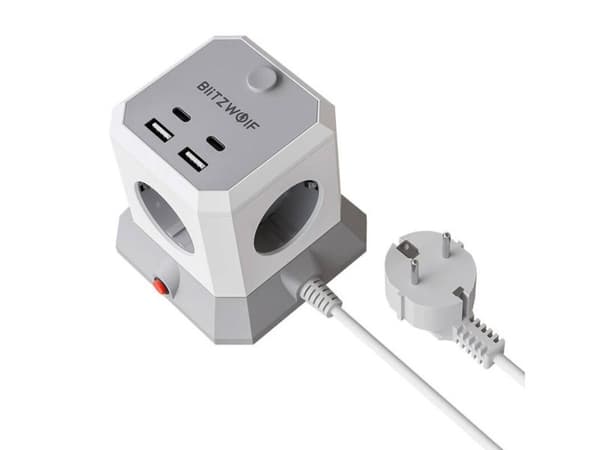 BlitzWolf BW-EC1 4xAC 2xUSB-A 2xUSB-C-laajennin 2xUSB-C Extender