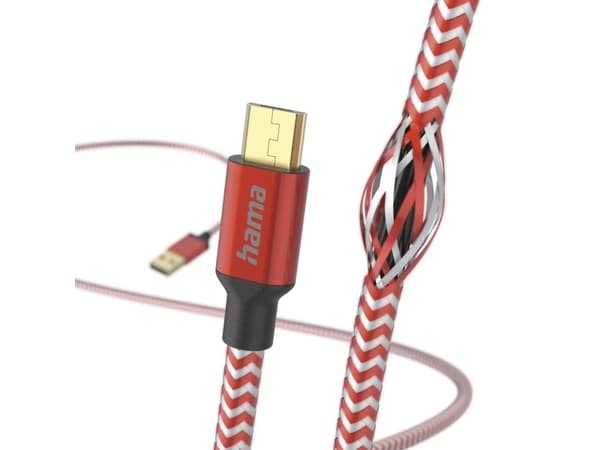 Hama Reflective, 1,5 m, USB A, Micro-USB B, USB 2.0, 0,48 Gbit/s, Rød