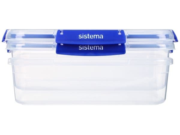 Sistema - 2,2L rektangulær beholder Clip It Plus 2-pakke