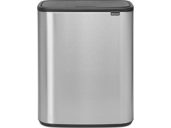 Brabantia Bo Touch Bin, 60 l, Rektangulær, Stål, Stål, Plast, Knapp