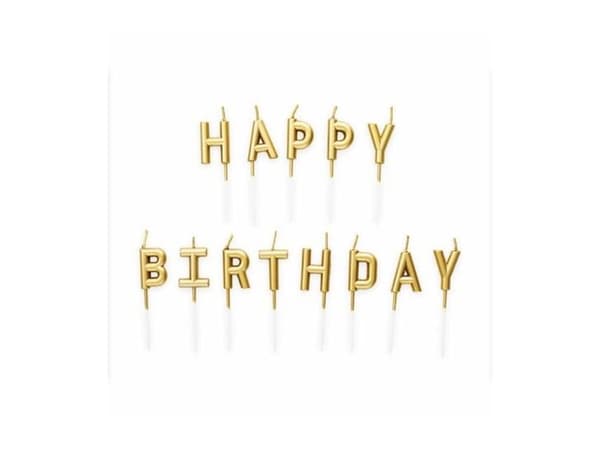 Guld kagelys Happy birthday