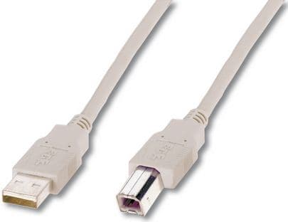 ASSMANN - USB-kabel - USB (hane) till USB typ B (hane) - USB 2.0 - 1.8 m - formpressad - beige