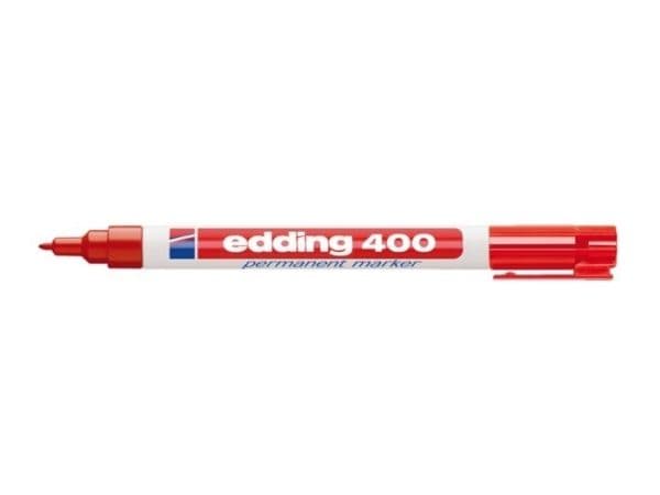 edding 400 - Markør - permanent - rød - 1 mm