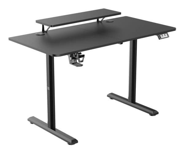 Ultradesk HIGHLANDER, Rett, Rektangulær form, Spilling, Matt, Sort, T-ben