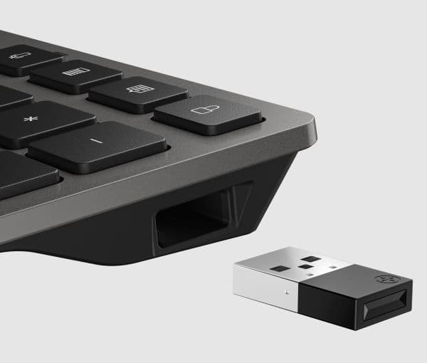 HP KBD 720Multi-DeviceRchrgblWL FR, Fullstor (100 %), Trådlös, USB + Bluetooth, Svart