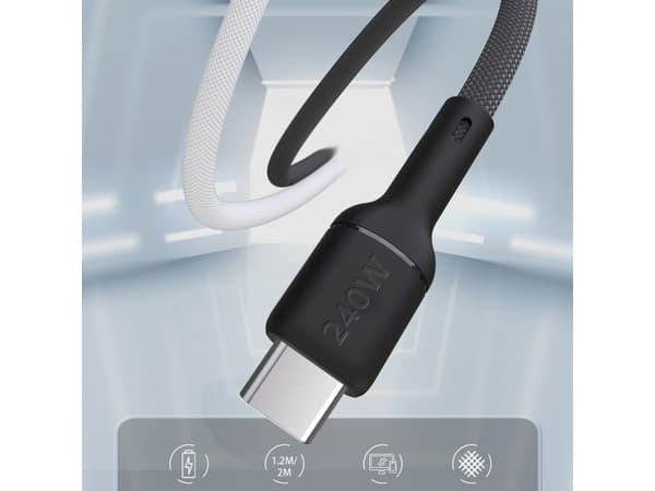USB-kabel Dudao USB-C til USB-C 1,2 m sort (6976625335008)
