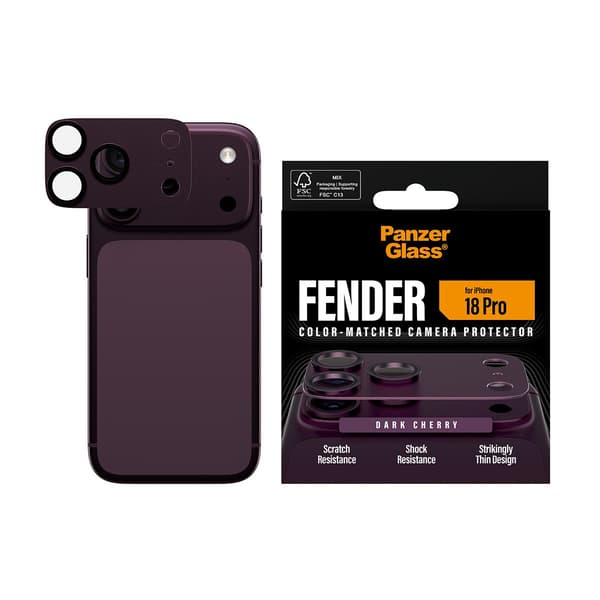 PanzerGlass Fender Camera Protector Dark Cherry iPhone 18 Pro