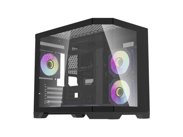 Darkflash Darflash FT418 PC-kotelo + 6 aRGB tuuletinta (musta)