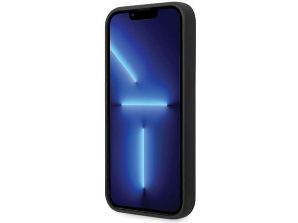 BMW BMHCP15X22SMPK svart hardt deksel med Silicone Pattern til Apple iPhone 15 Pro Max 6.7"