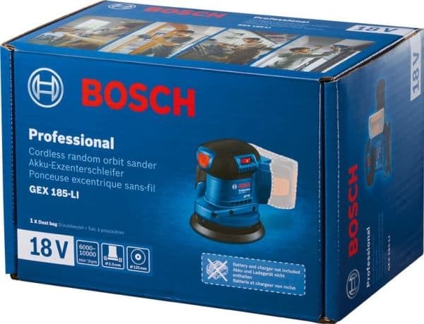 BOSCH GEX 185-LI PROFESSIONAL RANDOM ORBIT SANDER - SOLO