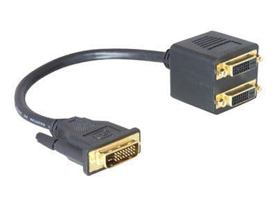 Delock - DVI-sovitin - DVI-D (han) til DVI-D (hun) - 20 cm