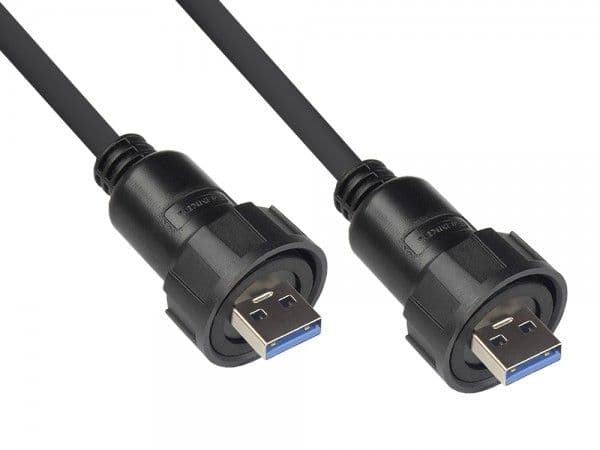 Alcasa IC04-U302, 1 m, USB A, USB A, USB 3.2 Gen 1 (3.1 Gen 1), Sort