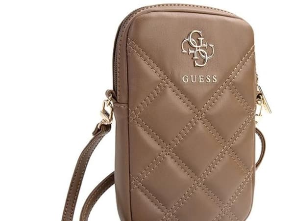 Guess Zip Quilted 4G-väska - brun